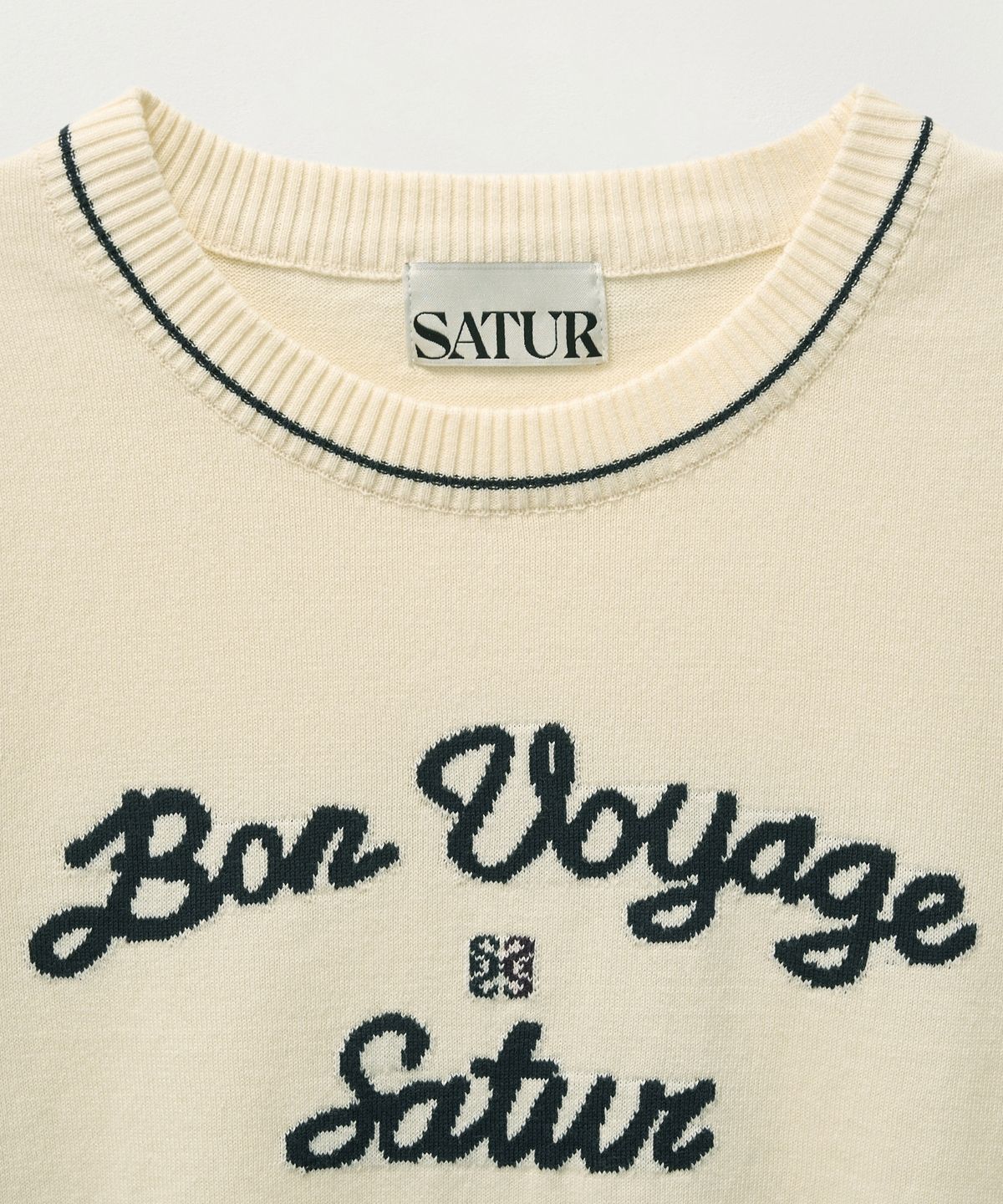 세터(SATUR) (W) 본 보야지 퍼프 니트 크림 네이비