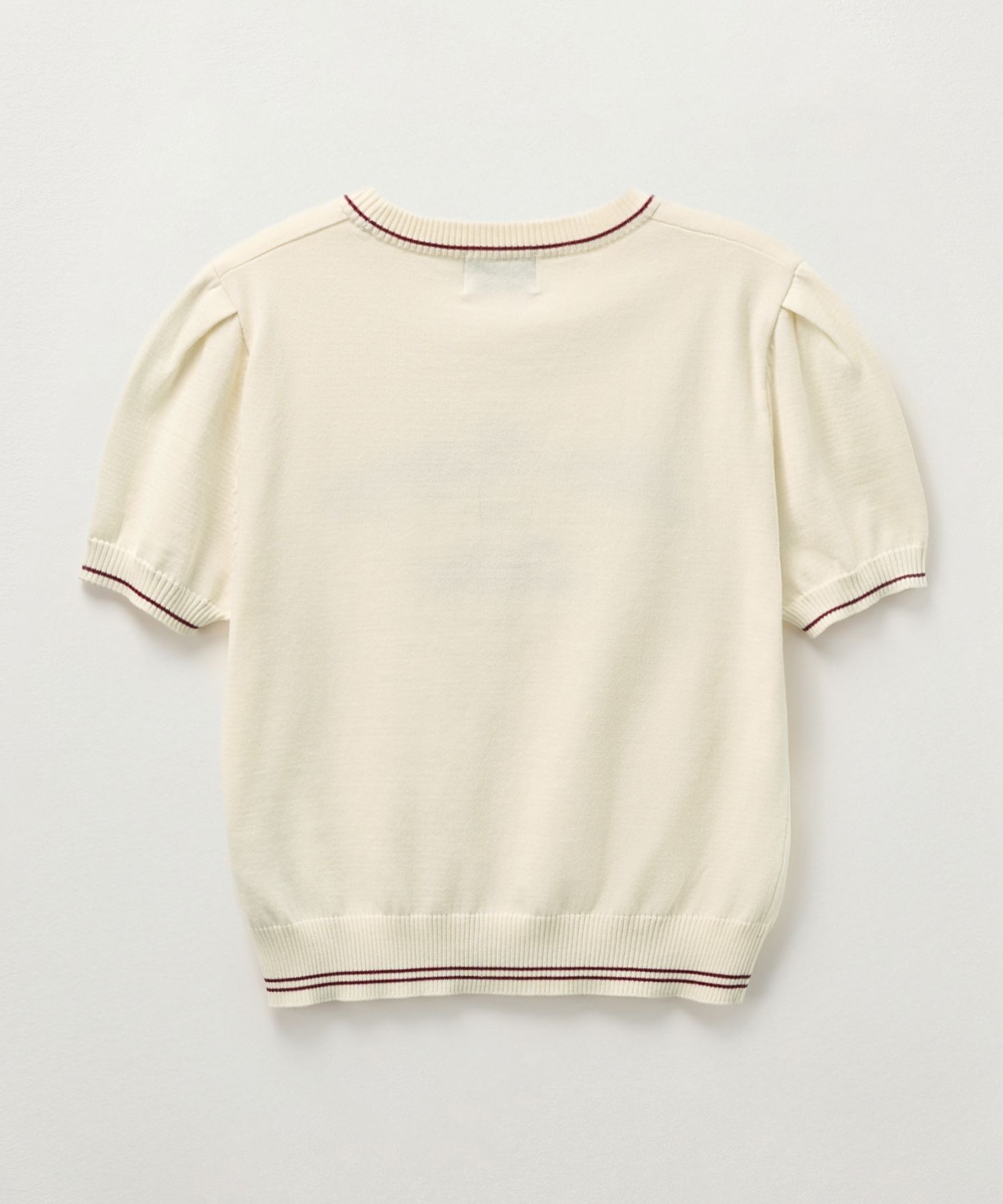 Tシャツ・カットソー SATUR W Bon Voyage Puff Knit Cream Burgundy SA252WKT05CRMU MUSINSA | SATUR (W) Bon Voyage Puff Knit Cream Burgundy