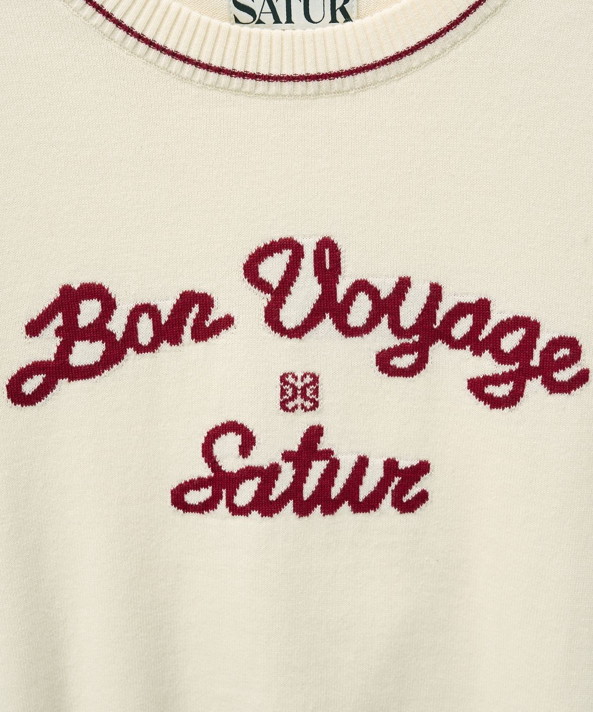 세터(SATUR) (W) 본 보야지 퍼프 니트 크림 버건디