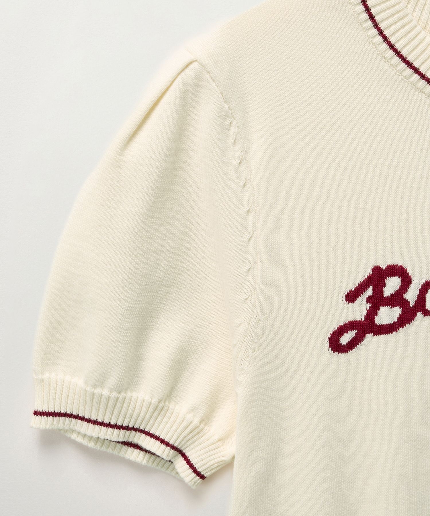 Tシャツ・カットソー SATUR W Bon Voyage Puff Knit Cream Burgundy SA252WKT05CRMU MUSINSA | SATUR (W) Bon Voyage Puff Knit Cream Burgundy