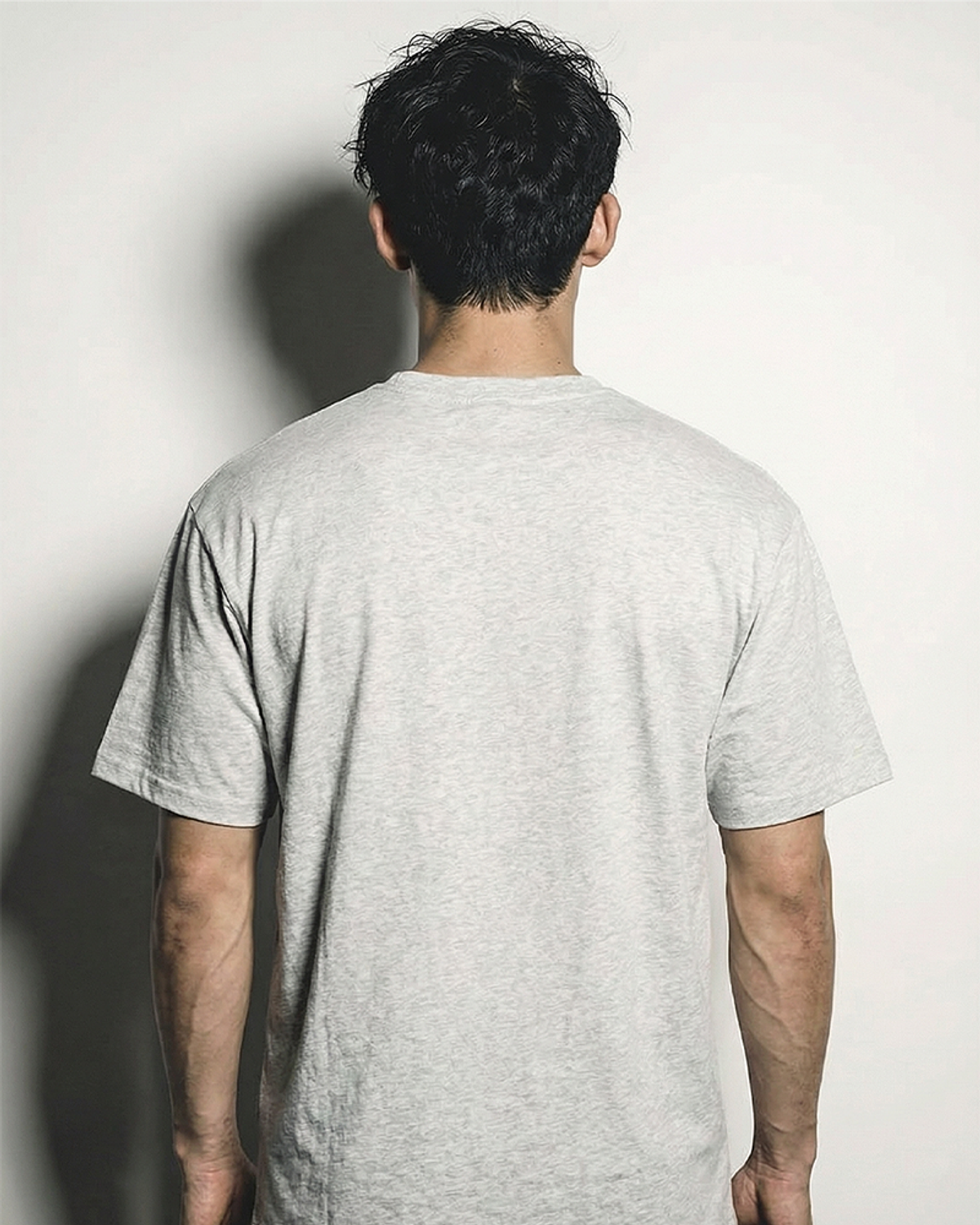 블루그레인(BLUEGRAIN) 코튼 하이 티셔츠 바벨송 멜란지 그레이 (남성용)