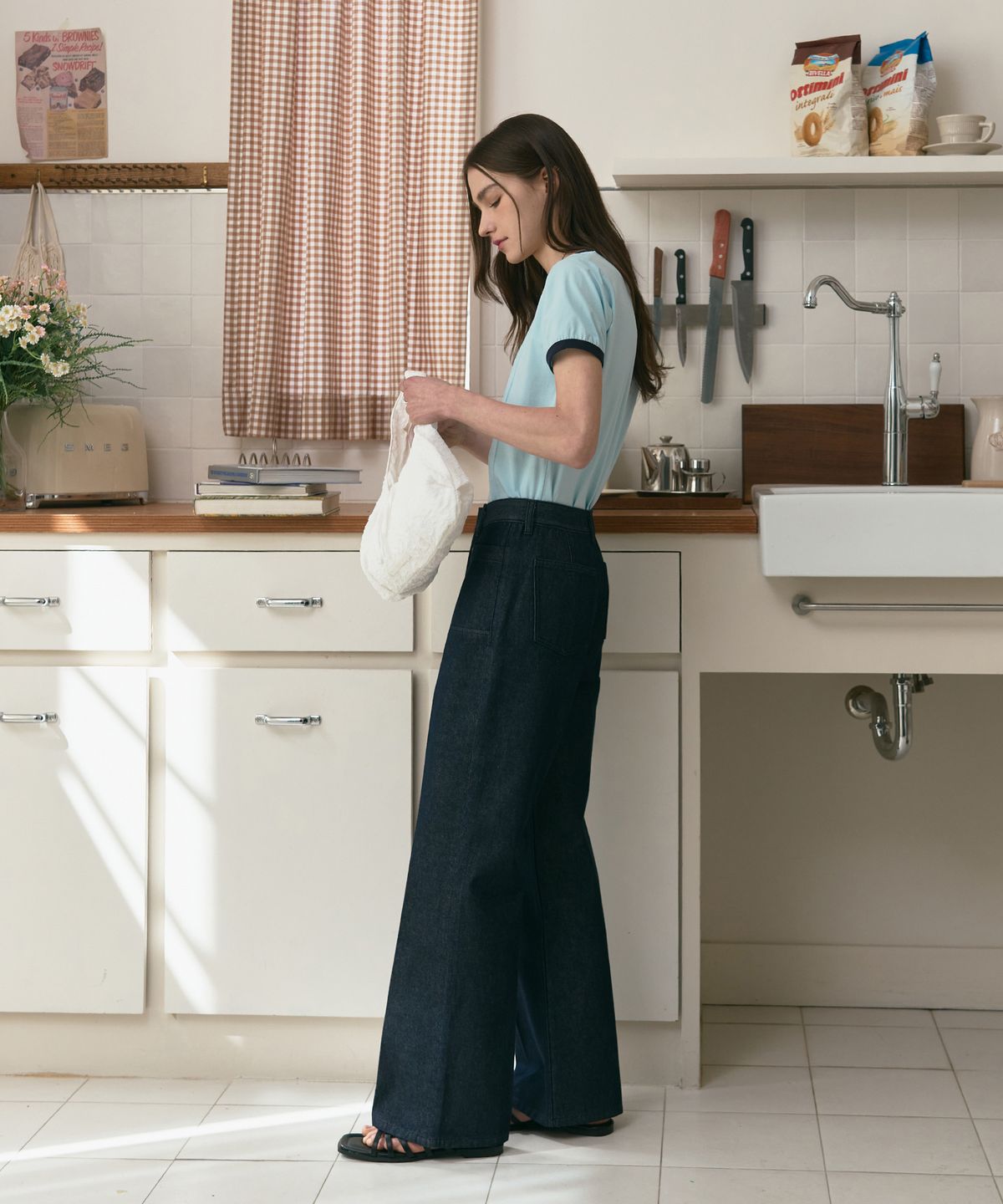 드로우핏 우먼(DRAWFIT WOMEN) 더블 핀턱 링거 티셔츠 [WHITE]