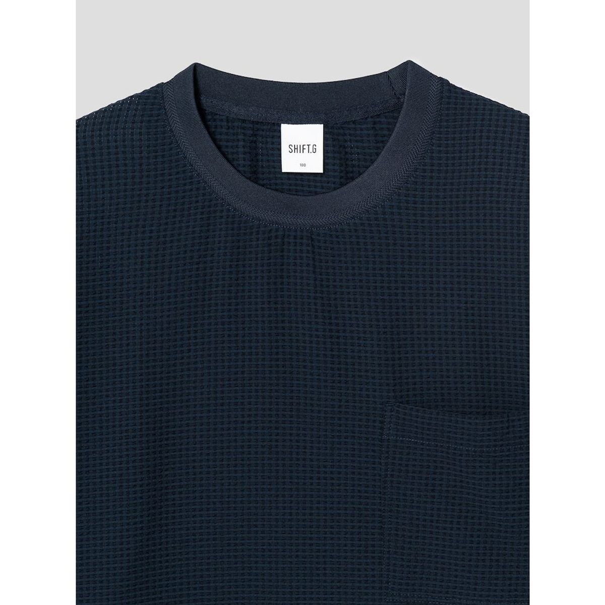 시프트지(SHIFT.G) Seersucker Overfit Round T  Navy