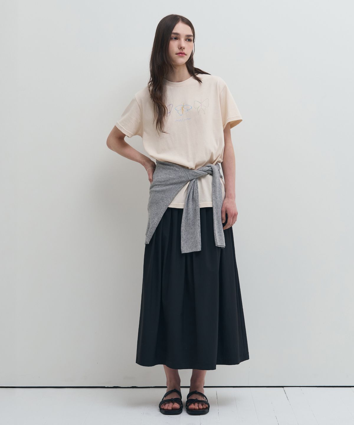 드로우핏 우먼(DRAWFIT WOMEN) 수피마 실켓 프시케 그래픽 티셔츠 [WHITE]