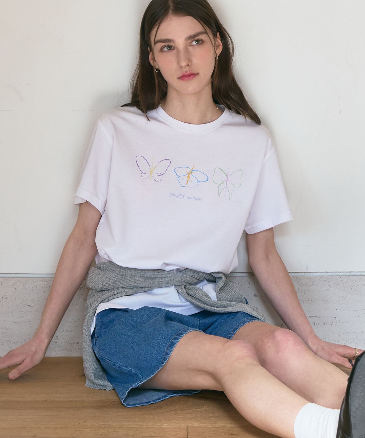 드로우핏 우먼(DRAWFIT WOMEN) 수피마 실켓 프시케 그래픽 티셔츠 [WHITE]