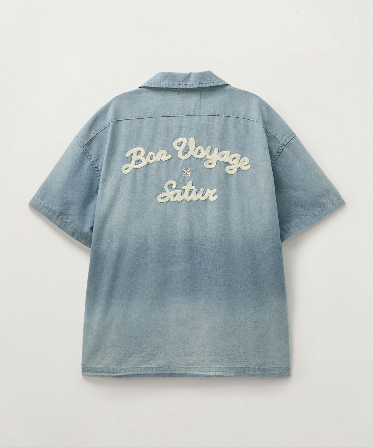 [25SS/人気]★SATUR★Bon Voyage Denim Shirt★デニム半袖シャツ MUSINSA公式 | SATUR Bon Voyage Denim Shirt Light Blue