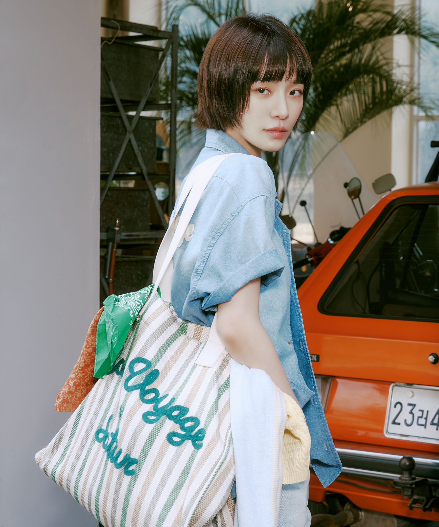 MUSINSA公式 | SATUR Bon Voyage Denim Shirt Light Blue
