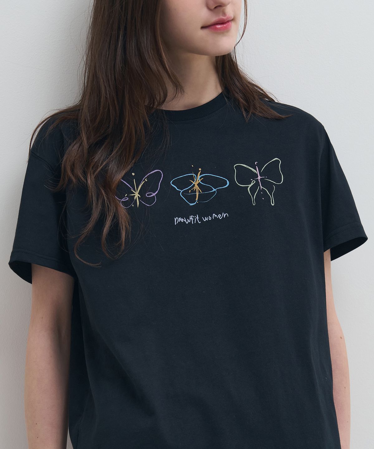 드로우핏 우먼(DRAWFIT WOMEN) 수피마 실켓 프시케 그래픽 티셔츠 [CREAM]