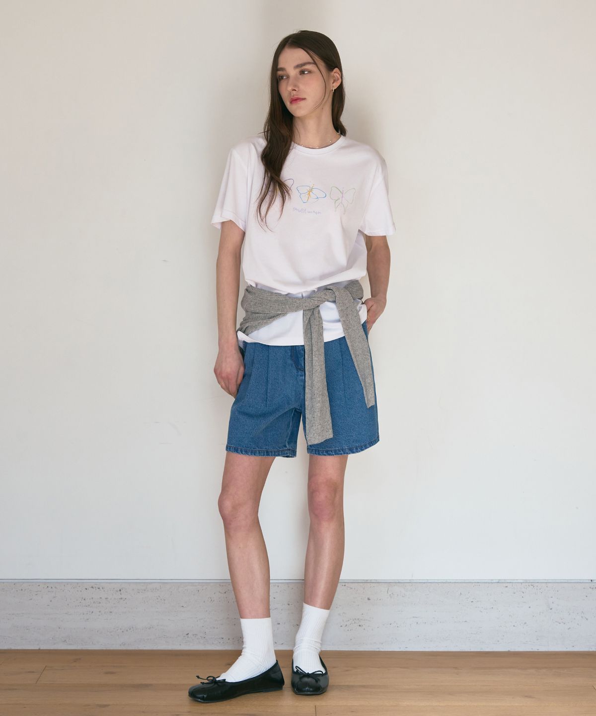 드로우핏 우먼(DRAWFIT WOMEN) 수피마 실켓 프시케 그래픽 티셔츠 [CREAM]