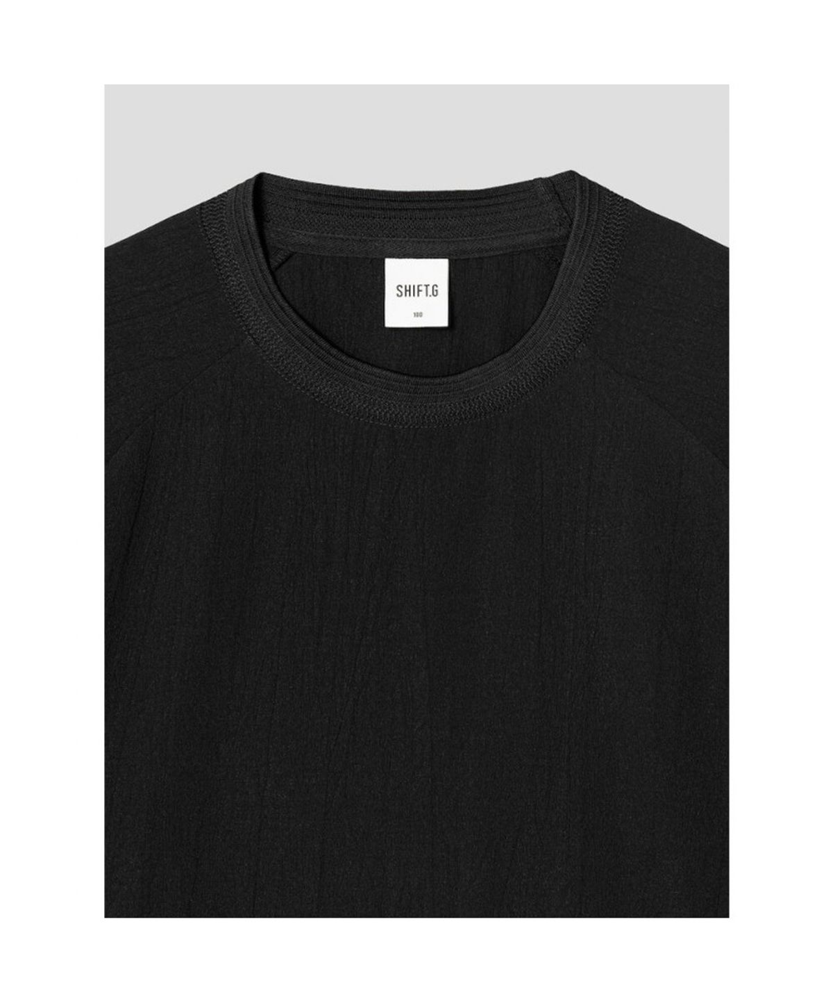 시프트지(SHIFT.G) Woven Overfit Round T  Black
