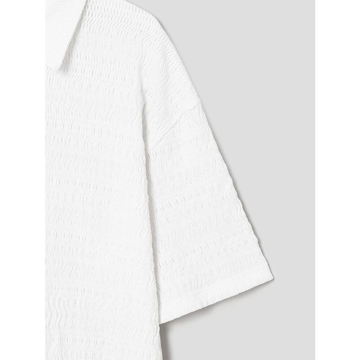 시프트지(SHIFT.G) Wave Texture Polo  White