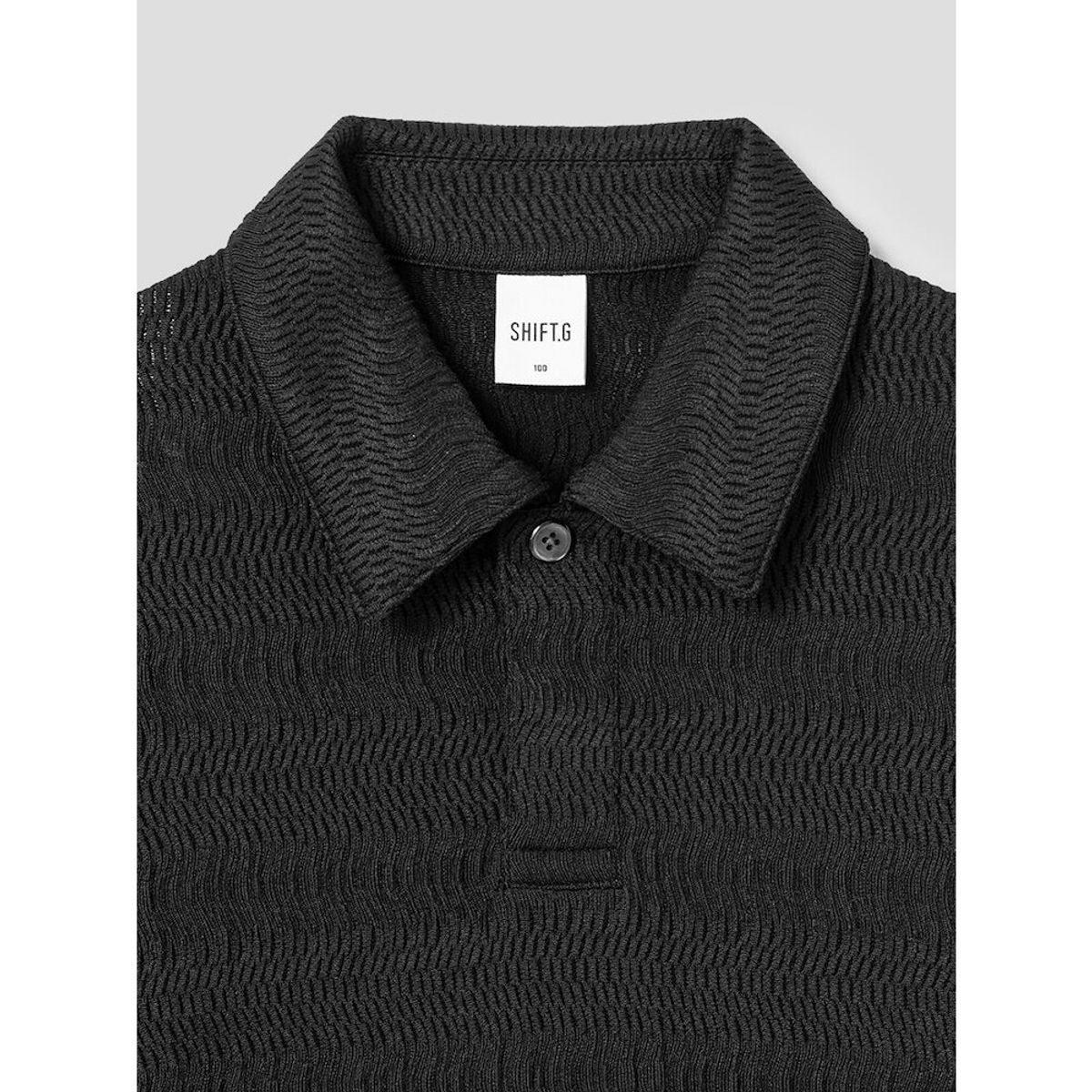 시프트지(SHIFT.G) Wave Texture Polo  Black