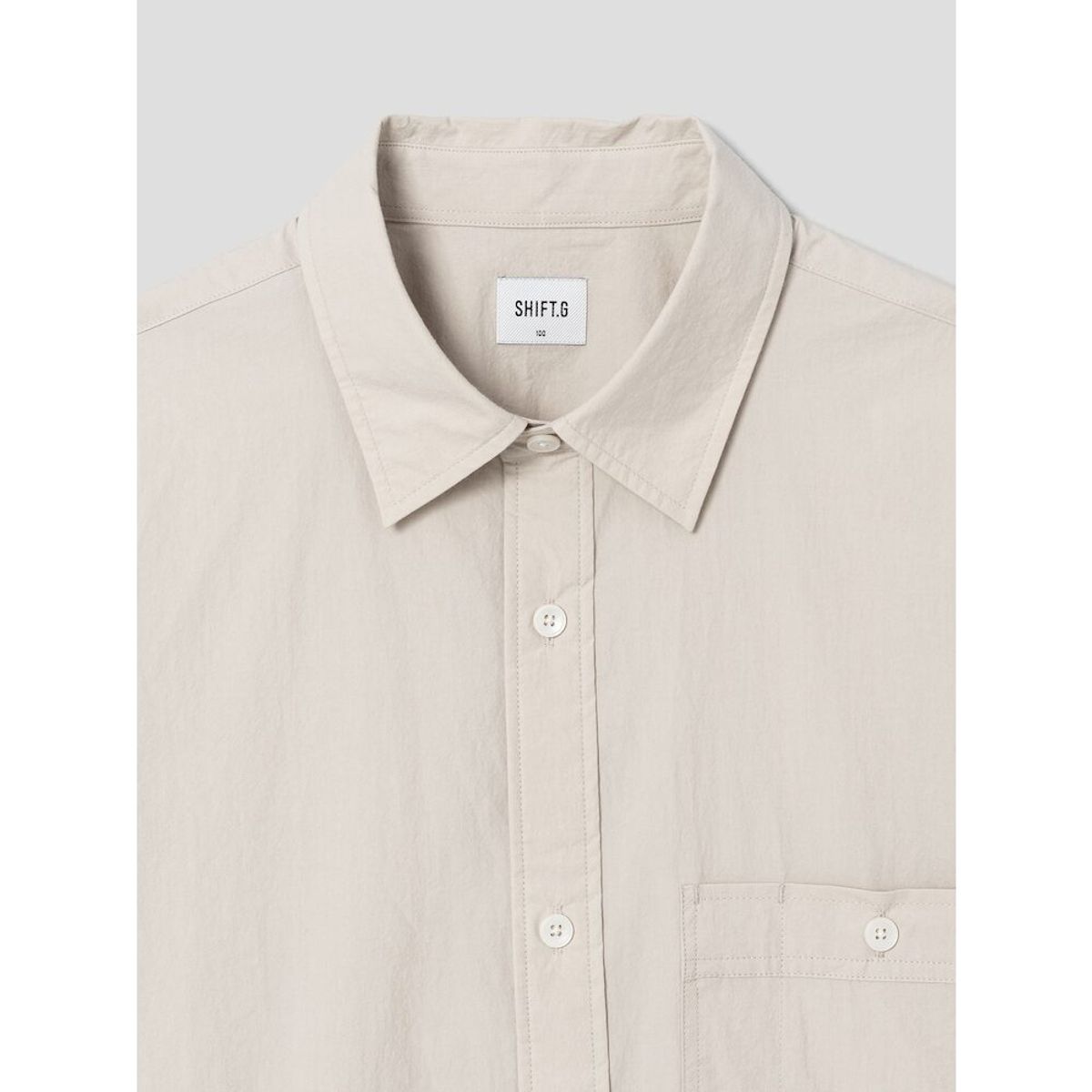 시프트지(SHIFT.G) Cotton Solid Cloud Shirts  Ivory