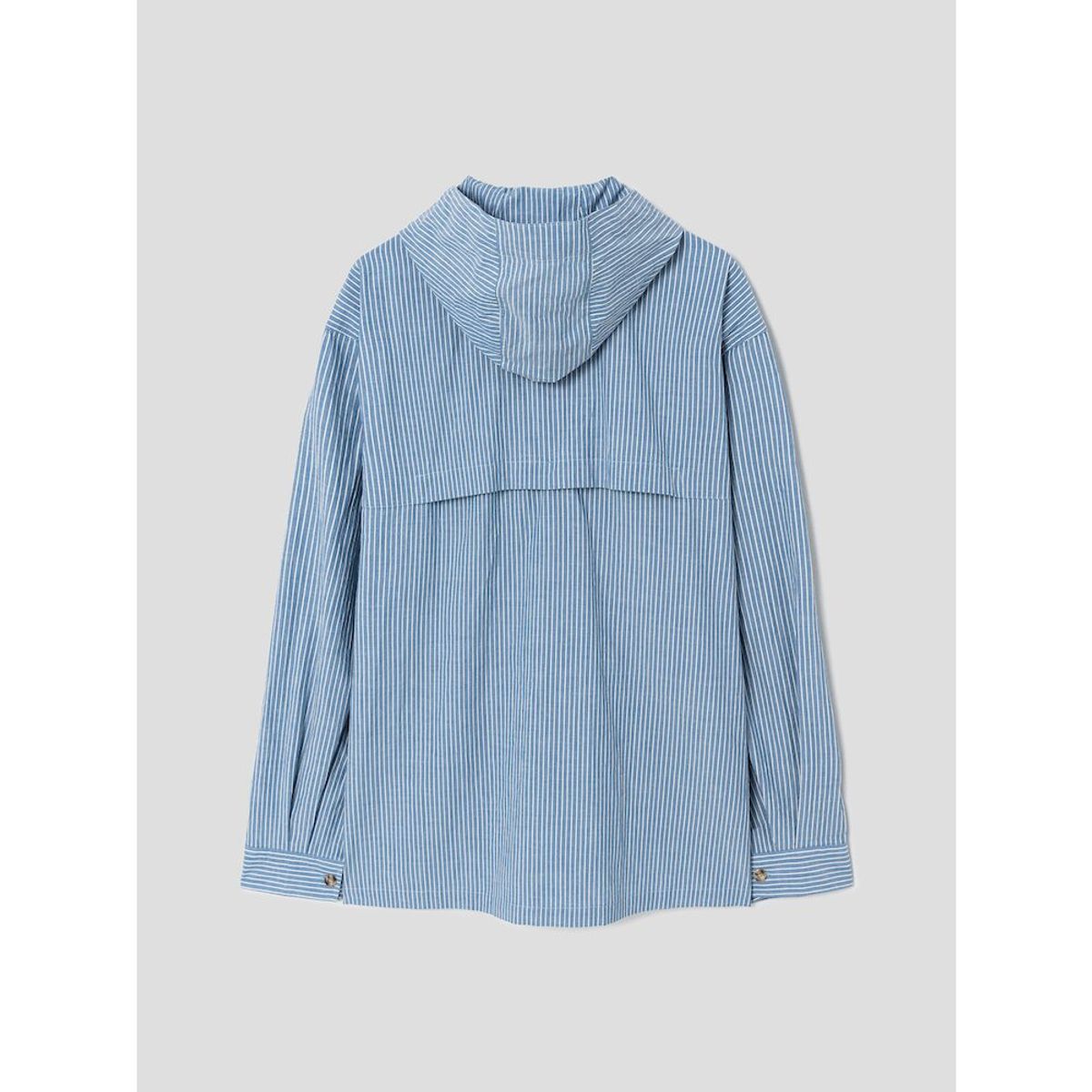시프트지(SHIFT.G) Stripe Hoodied ZoomIn Shirts  Blue