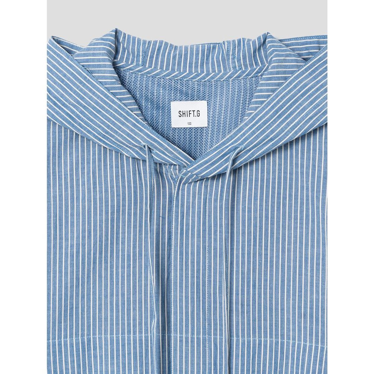 시프트지(SHIFT.G) Stripe Hoodied ZoomIn Shirts  Blue