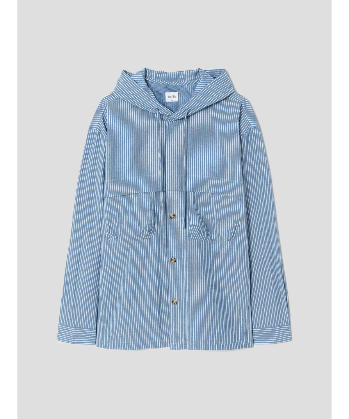 시프트지(SHIFT.G) Stripe Hoodied ZoomIn Shirts  Blue