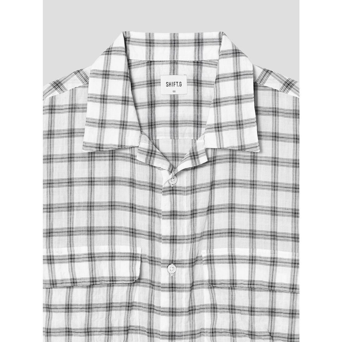 시프트지(SHIFT.G) Check Pattern Cloud Shirts  White
