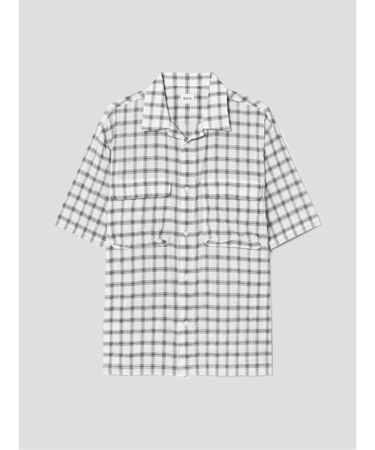 시프트지(SHIFT.G) Check Pattern Cloud Shirts  White