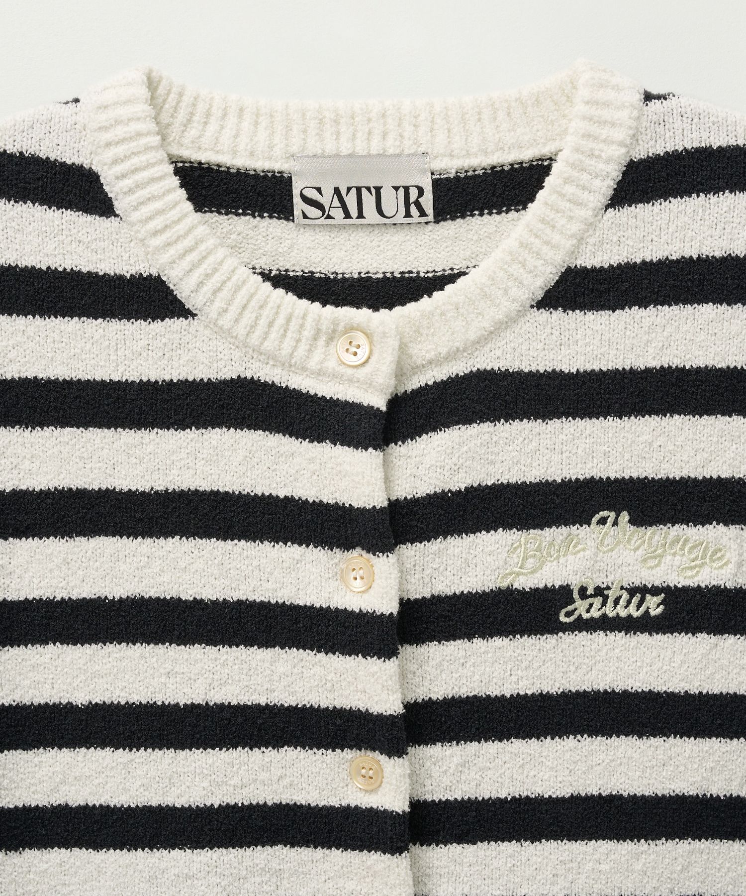 Tシャツ・カットソー SATUR W Bon Voyage Stripe Half Knit Cardigan Navy SA252WKC07 MUSINSA | SATUR (W) Bon Voyage Stripe Half Knit Cardigan Navy