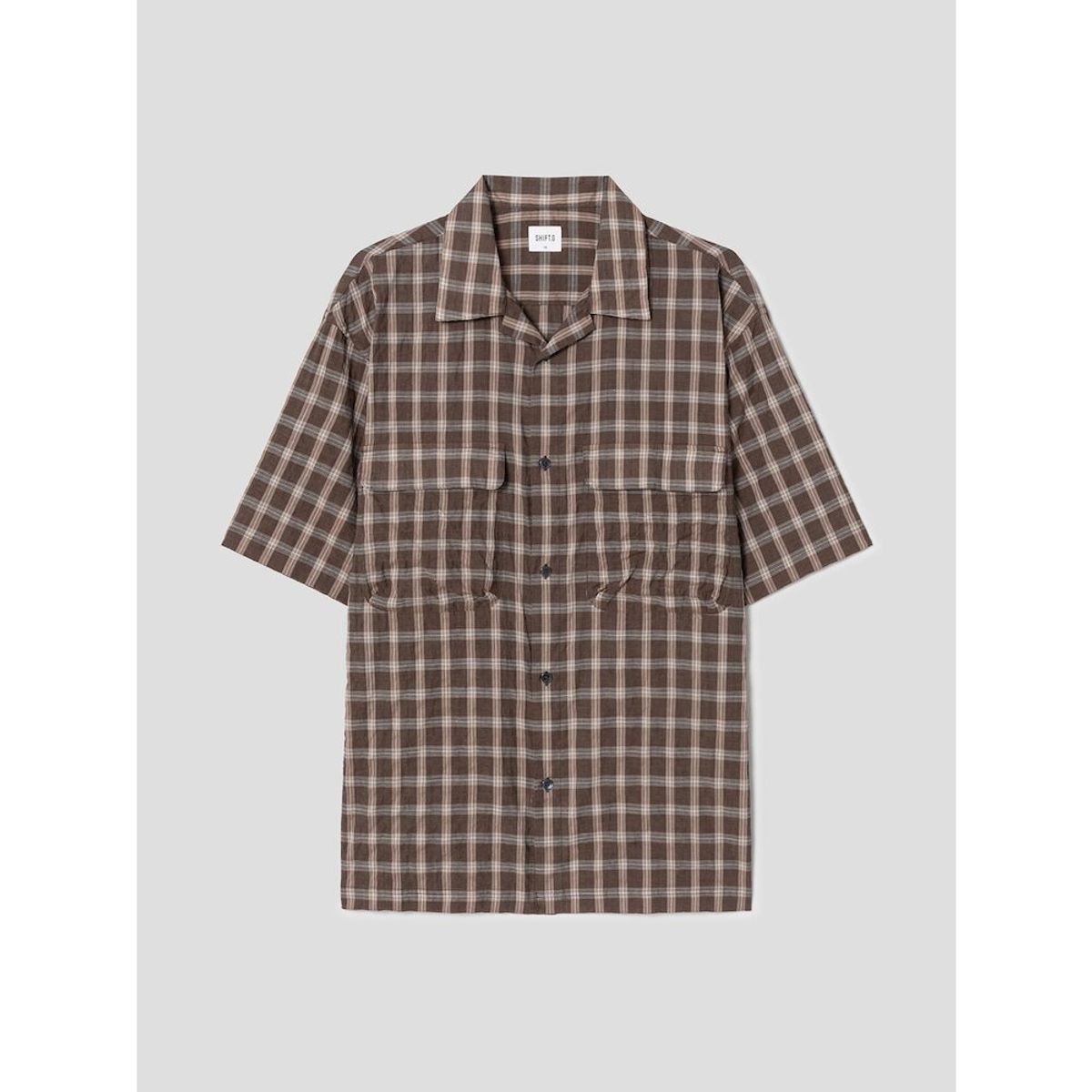 시프트지(SHIFT.G) Check Pattern Cloud Shirts  Brown
