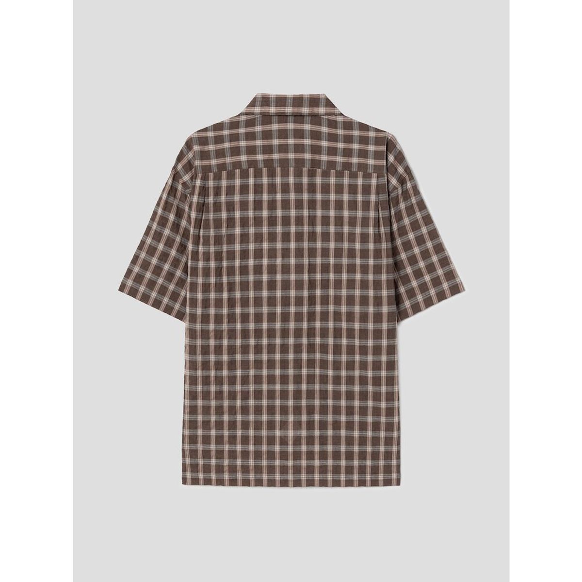 시프트지(SHIFT.G) Check Pattern Cloud Shirts  Brown