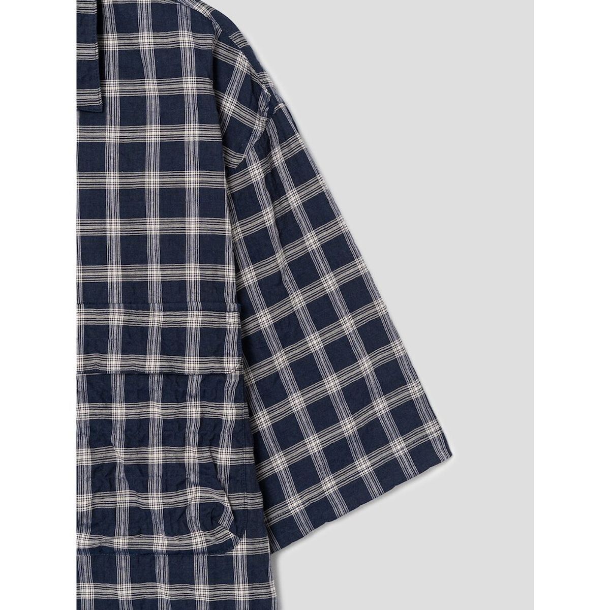 시프트지(SHIFT.G) Check Pattern Cloud Shirts  Navy