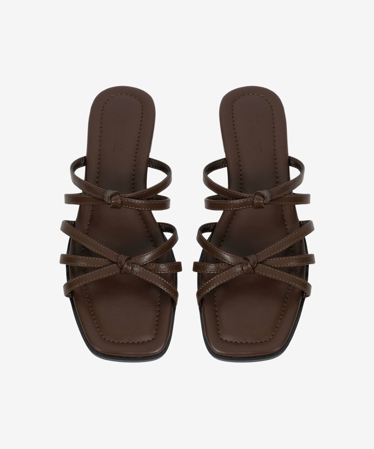드로우핏 우먼(DRAWFIT WOMEN) 노티드 스트랩 슬라이드 [BLACK]