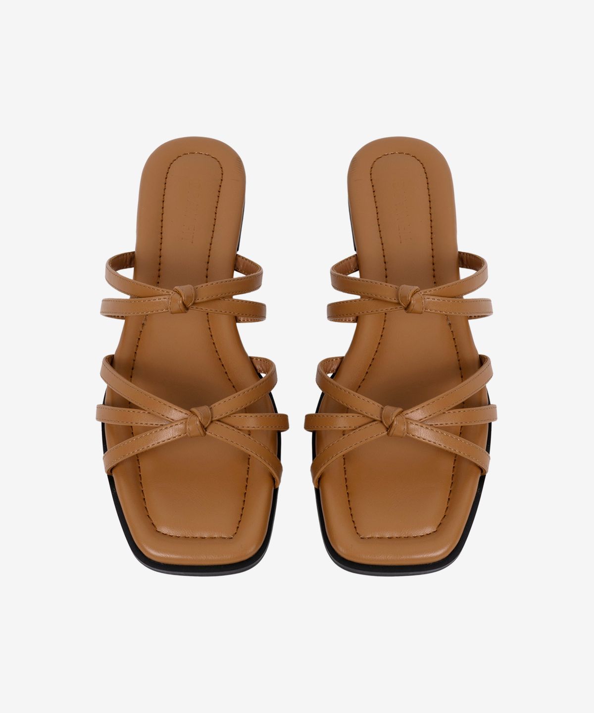 드로우핏 우먼(DRAWFIT WOMEN) 노티드 스트랩 슬라이드 [BLACK]