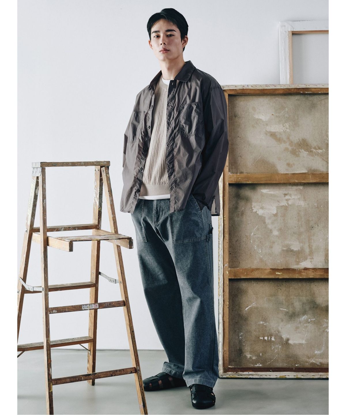 시프트지(SHIFT.G) Mallet Light Denim Pants  Grey