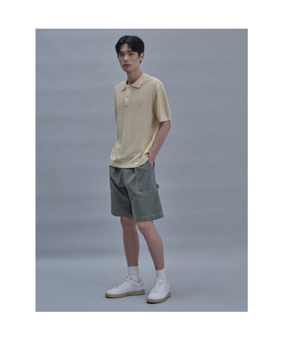 시프트지(SHIFT.G) Denim Fatigue Shorts  Khaki
