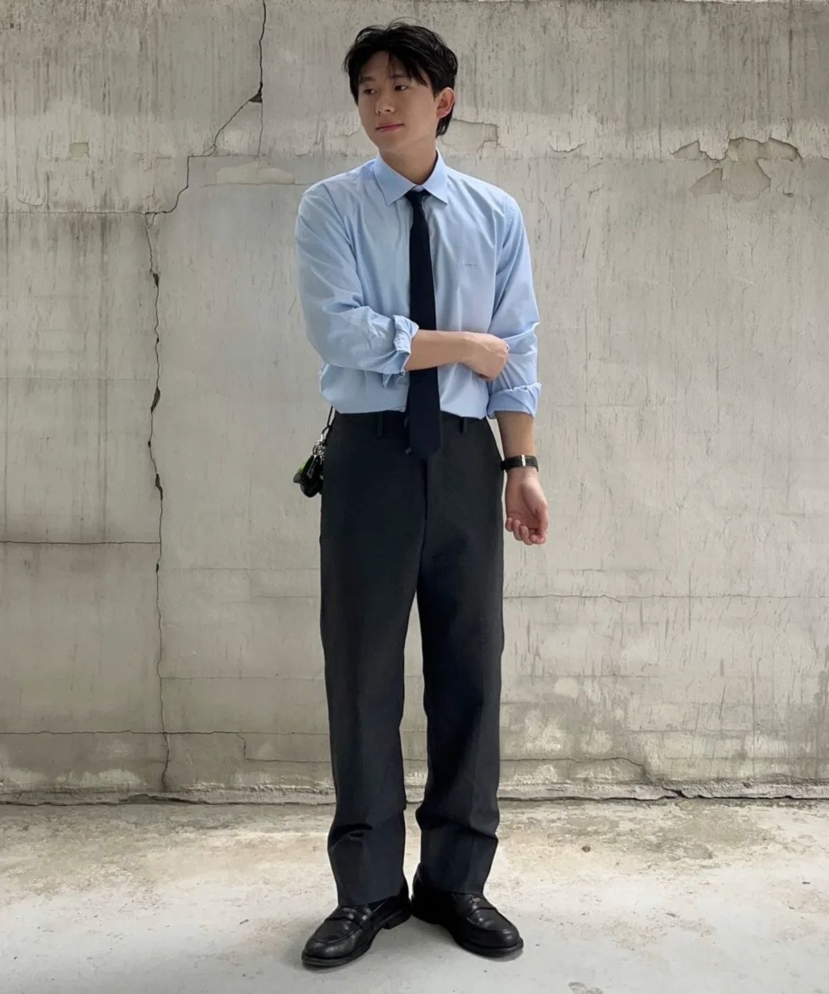 예작(YEZAC) 이지케어 기본 드레스셔츠 슬림핏 블루 YEESBS951BL