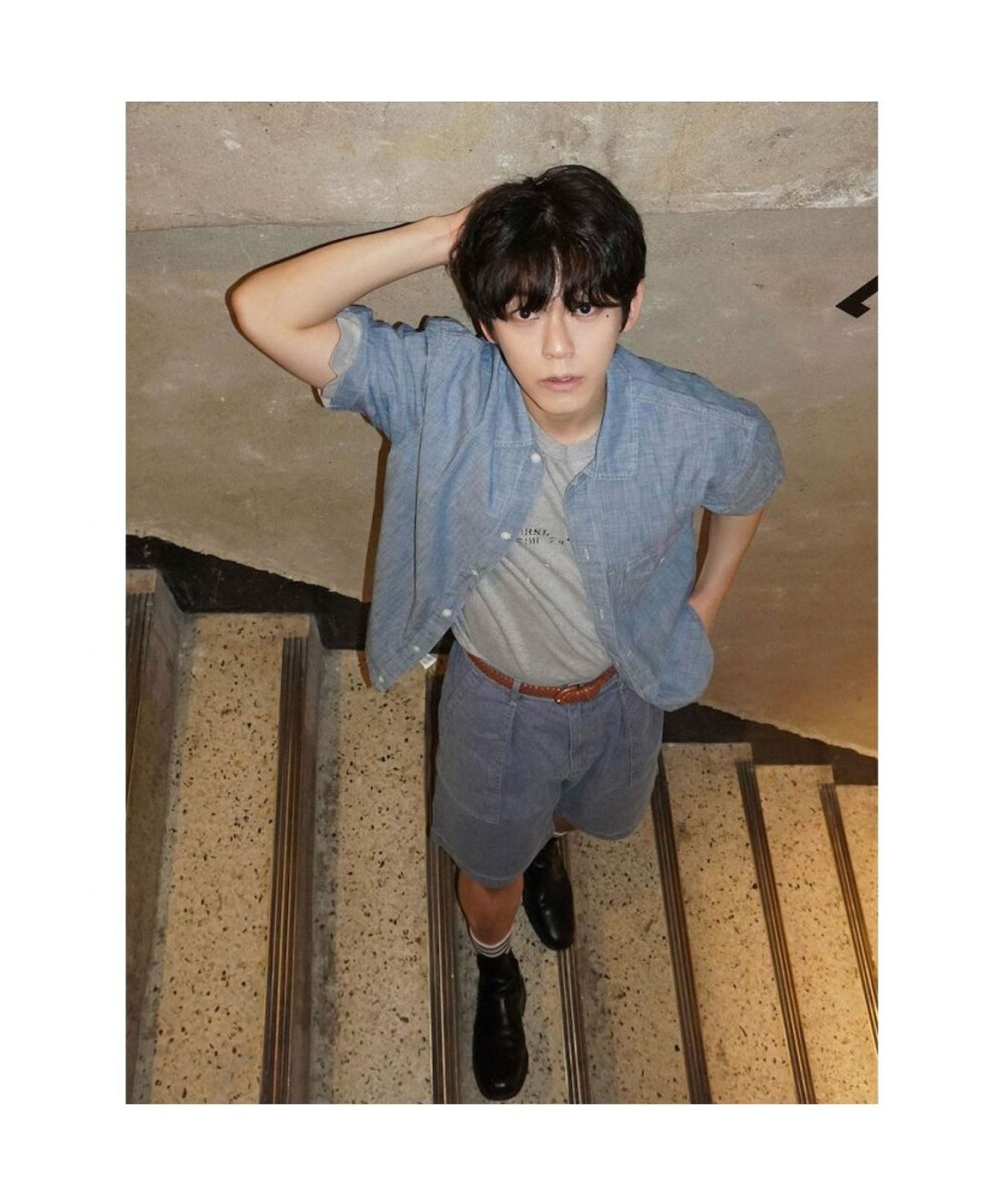 시프트지(SHIFT.G) Denim Fatigue Shorts  Blue
