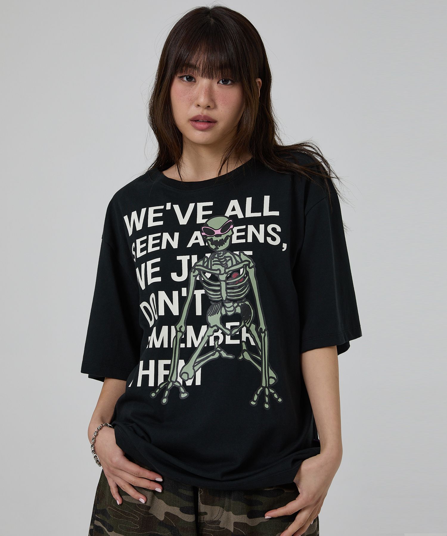 HOODHOOD ♥ Skull Alien Short Sleeve T-Shirt /追跡付 MUSINSA公式 | HOODHOOD Skull Alien Short Sleeve T-Shirt Black
