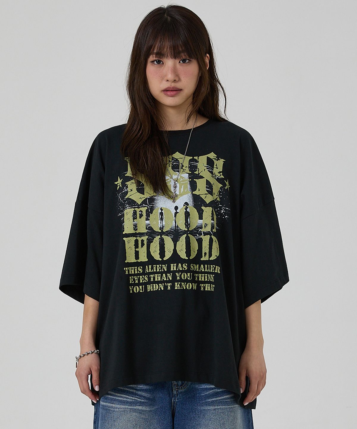 후드후드(HOODHOOD) 888 엔젤넘버 오버핏 반팔티셔츠 블랙