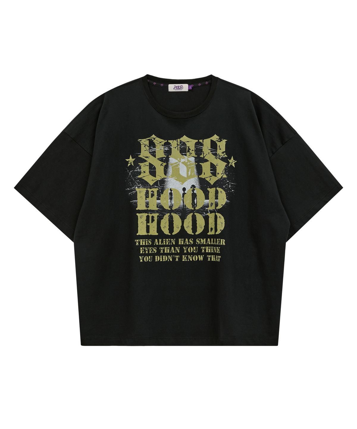 후드후드(HOODHOOD) 888 엔젤넘버 오버핏 반팔티셔츠 블랙