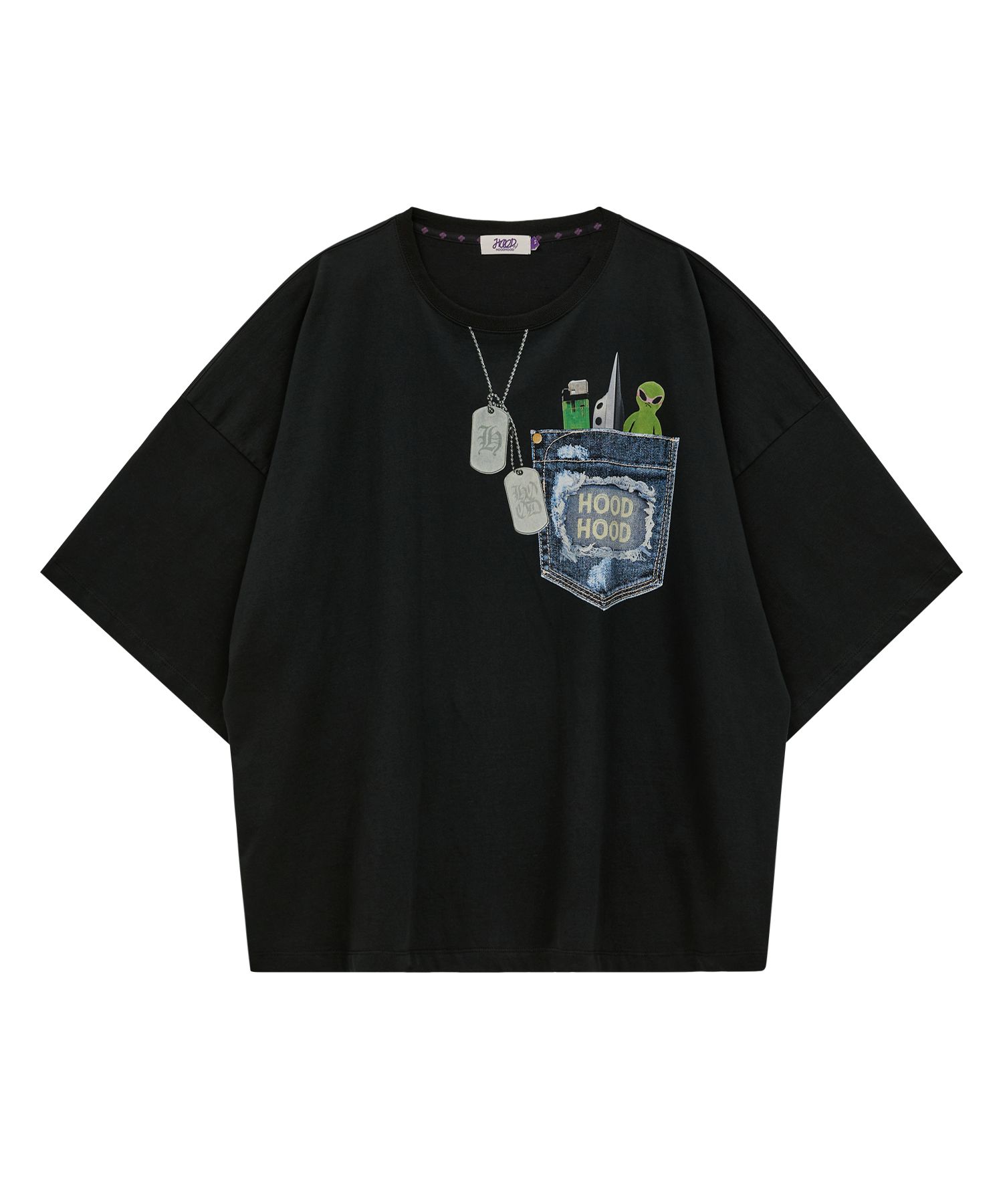 HOODHOOD ♥ FAKE Graphic Overfit T-shirt /追跡付 MUSINSA公式 | HOODHOOD FAKE Graphic Overfit Short Sleeve T