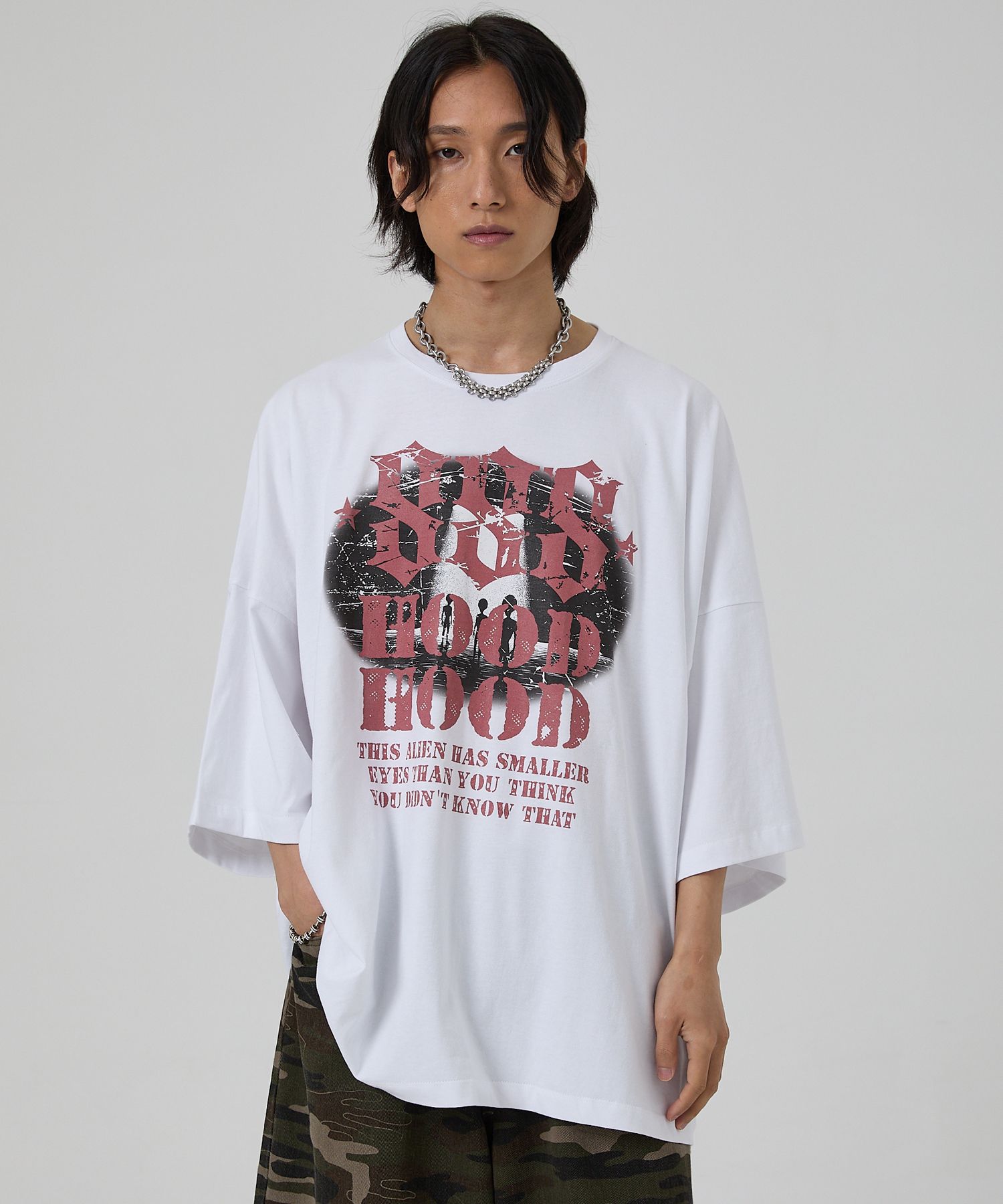 ◆HOODHOOD◆ Alien graphic overfit short sleeve t-shirt whit MUSINSA | HOODHOOD BLACK Alien Graphic Overfit Short Sleeve