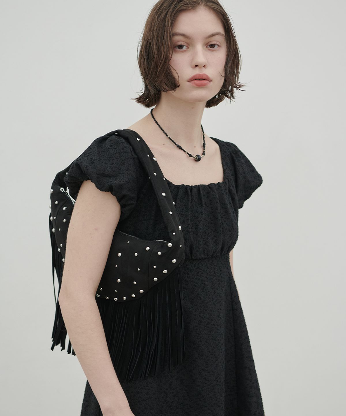 320쇼룸(320SHOWROOM) Livia Mini Puff Sleeve Vintage Dress Black