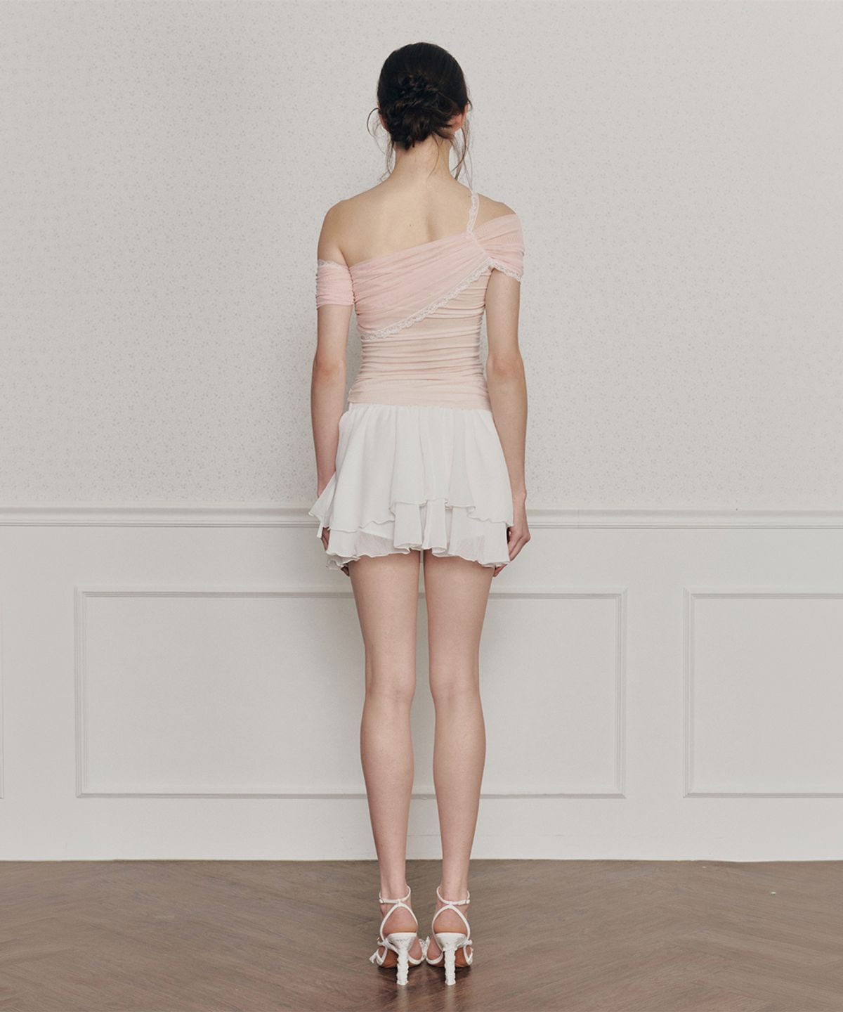 페인오어플레져(PAINORPLEASURE) MAGNOLIA FRILL SKIRT white