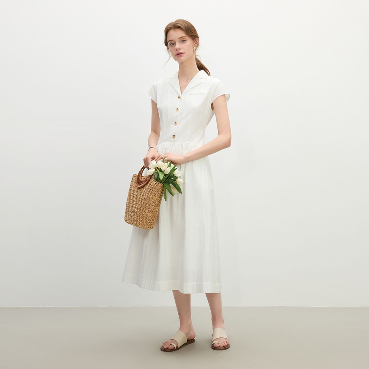 웬스데이딜라잇(WEDNESDAY DELIGHT) WD_Cuban collar shirt dress_2color