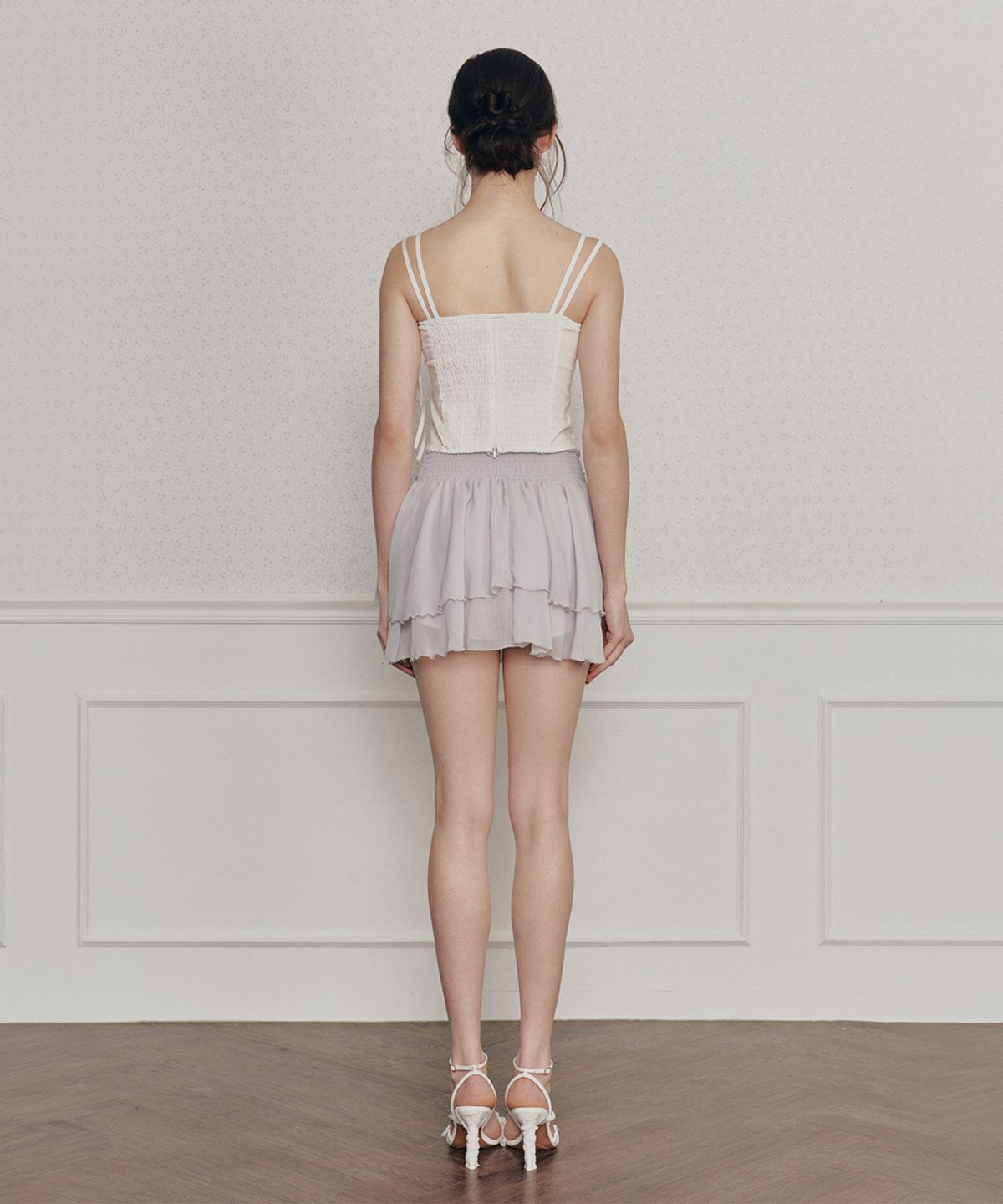 페인오어플레져(PAINORPLEASURE) MAGNOLIA FRILL SKIRT grey