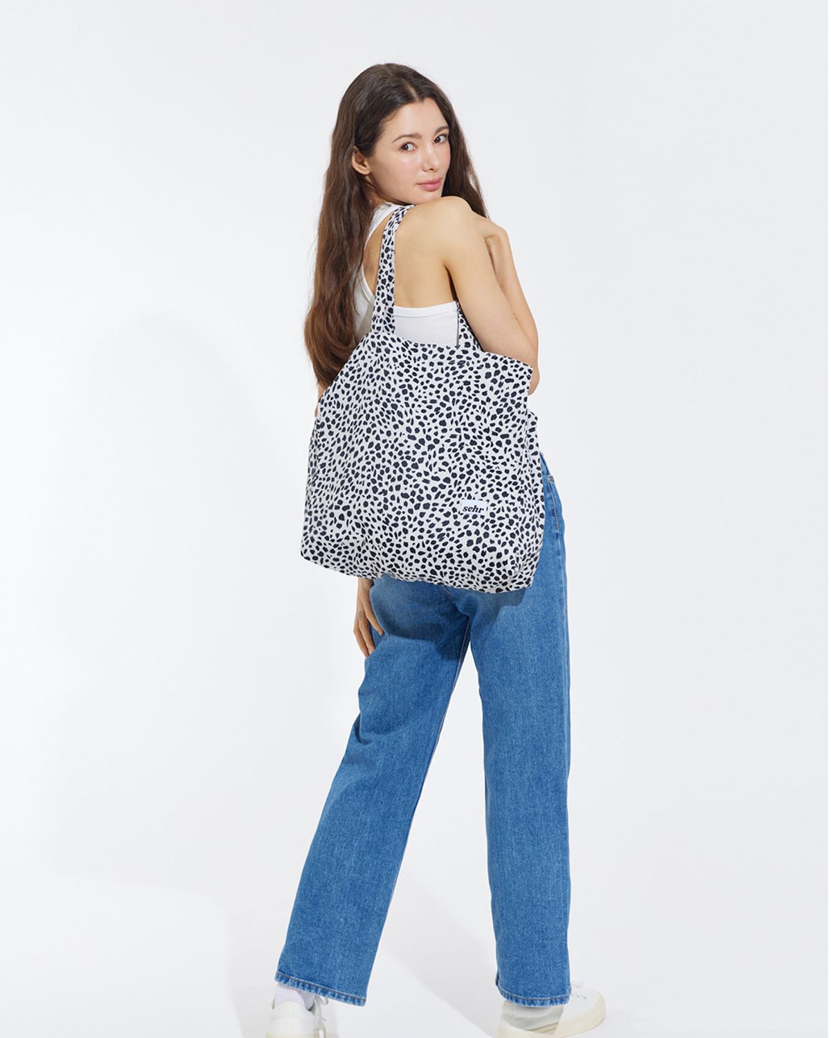 세르(SEHR) Leopard Marshmallow Big Bag (White)