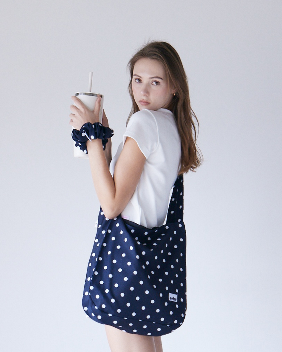 세르(SEHR) Big Dot Tie Big Bag (Navy)