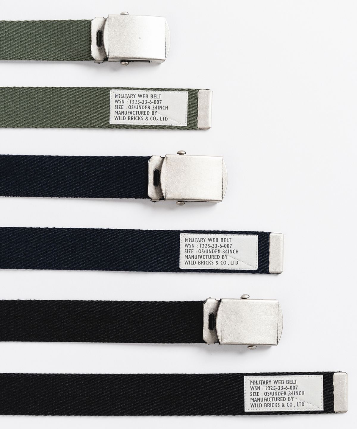 와일드 브릭스(WILD BRICKS) W23 MILITARY WEB BELT (olive green)