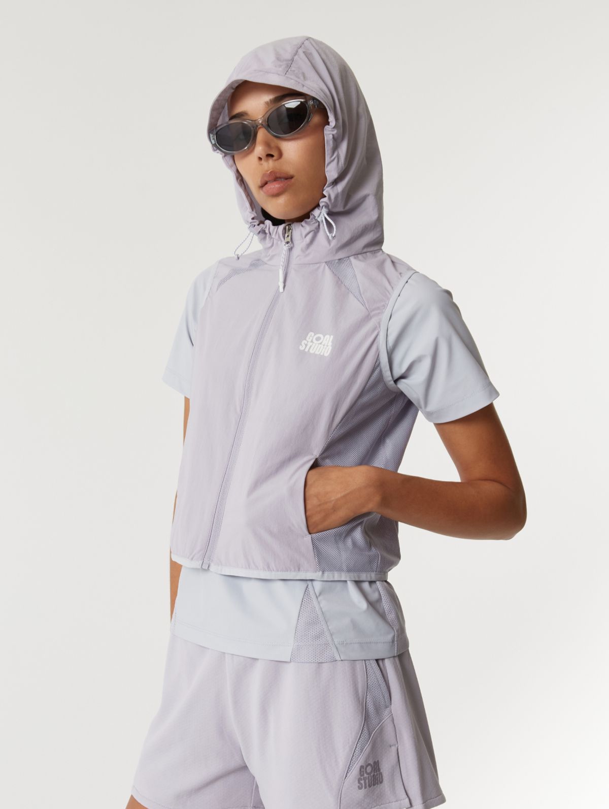 골스튜디오(GOALSTUDIO) WS AIR THROUGH HOODED LIGHTWEIGHT VEST-LAVENDER