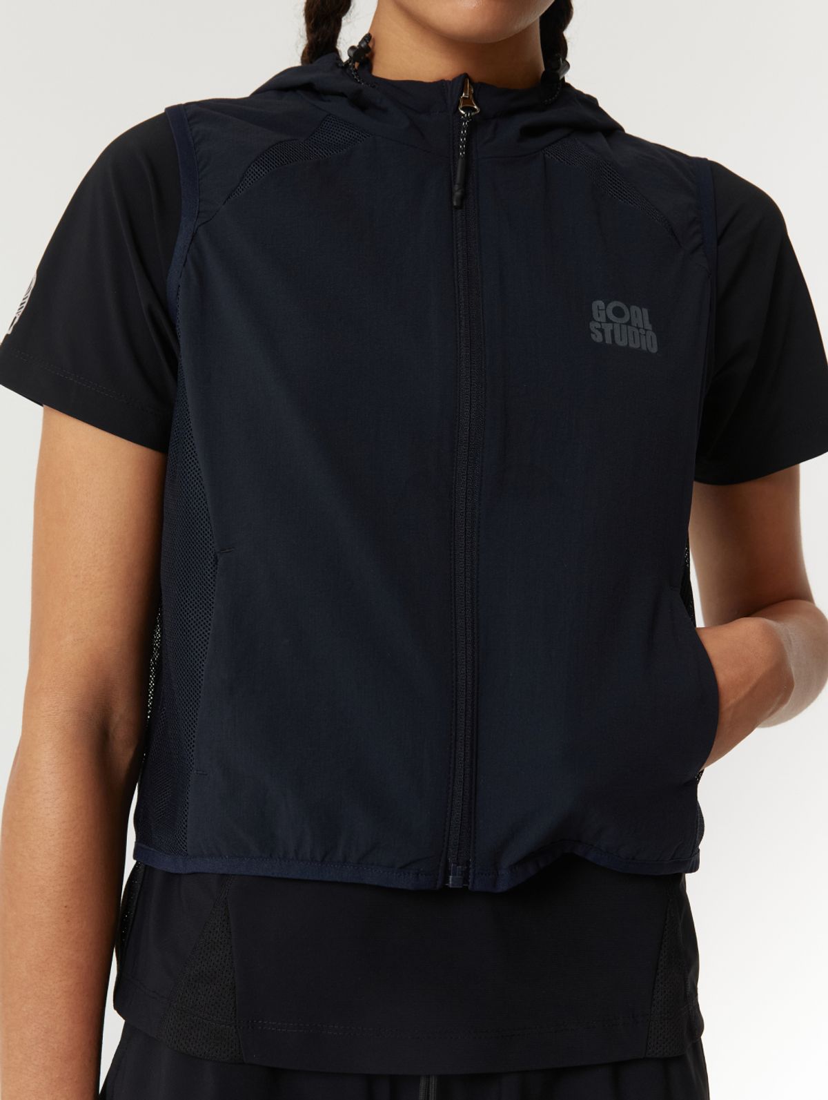 골스튜디오(GOALSTUDIO) WS AIR THROUGH HOODED LIGHTWEIGHT VEST-NAVY