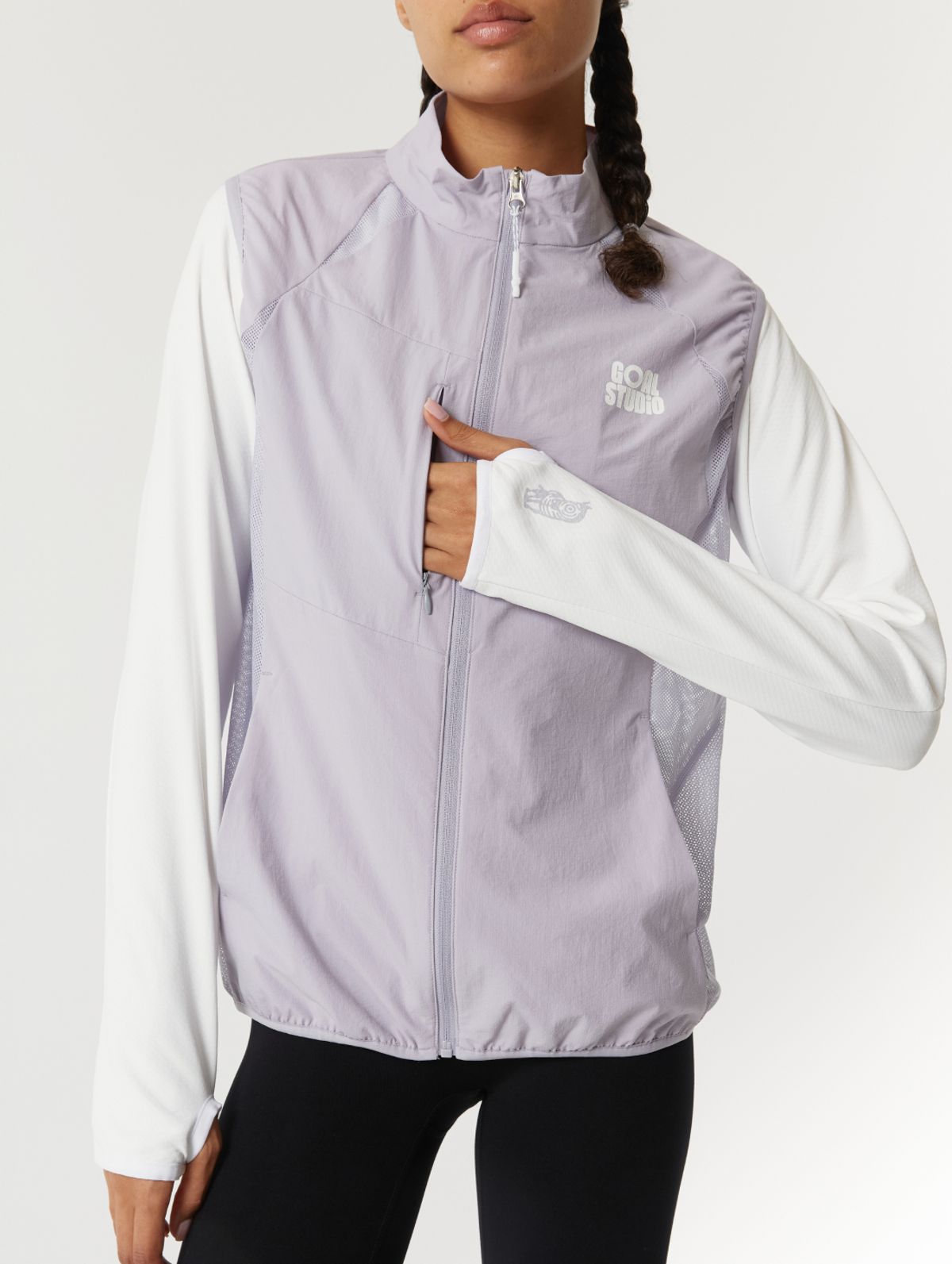 골스튜디오(GOALSTUDIO) AIR THROUGH 2WAY ZIP LIGHTWEIGHT VEST-LAVENDER