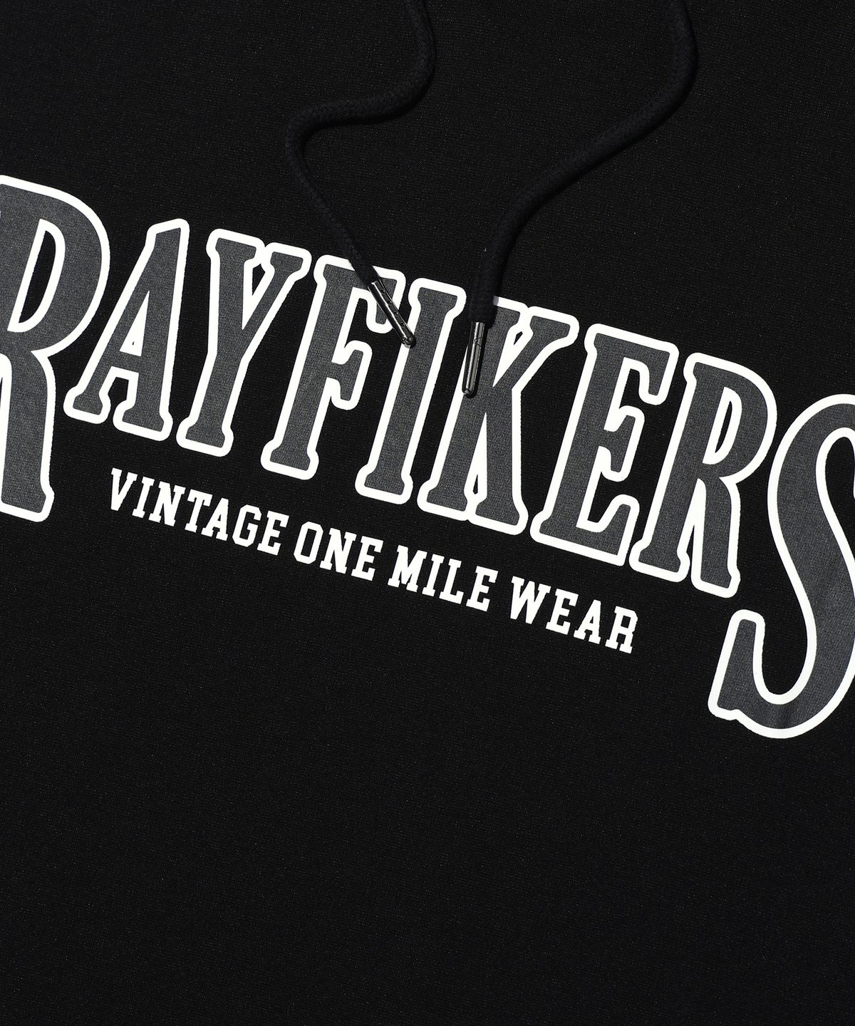 레이피커스(RAYFIKERS) 로고 스티치 반팔 후디 BLACK (MP7TU430-076)