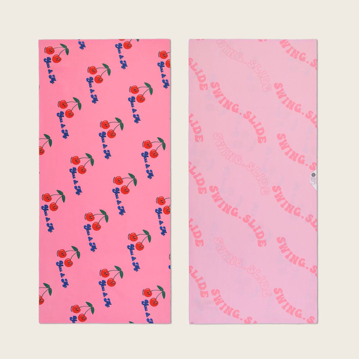 스윙앤슬라이드(SWING SLIDE) 데일리 건식 스포츠타올 양면 프린트 체리 (3컬러)