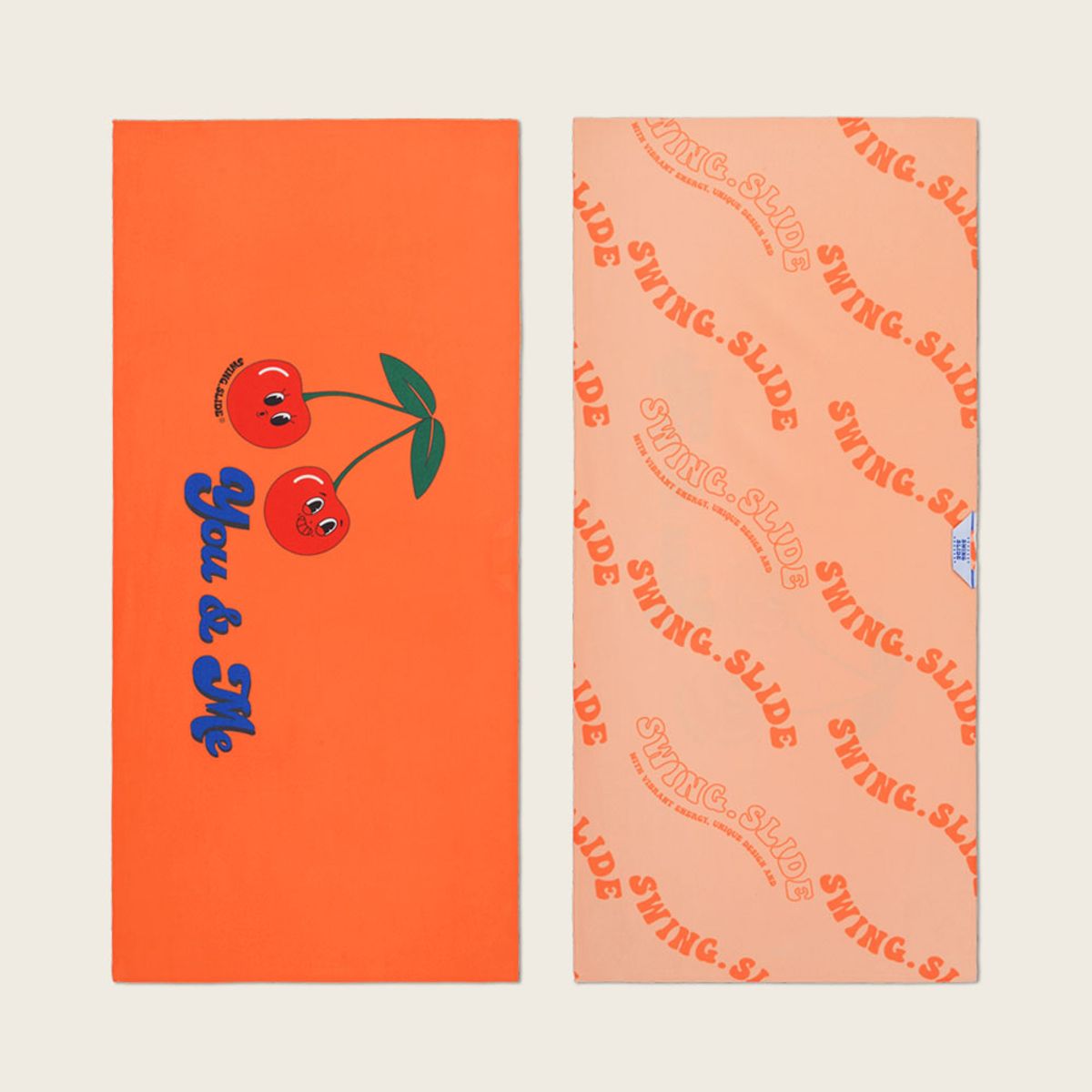 스윙앤슬라이드(SWING SLIDE) 데일리 건식 스포츠타올 양면 프린트 체리 (3컬러)